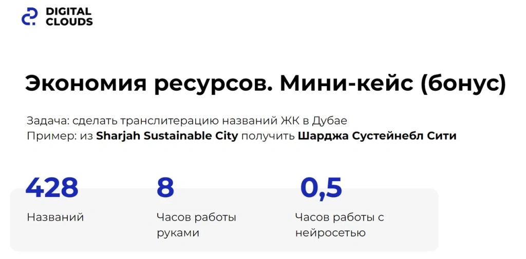 Слайд из доклада про использование нейросетей при создании контента на сайт с конференции
